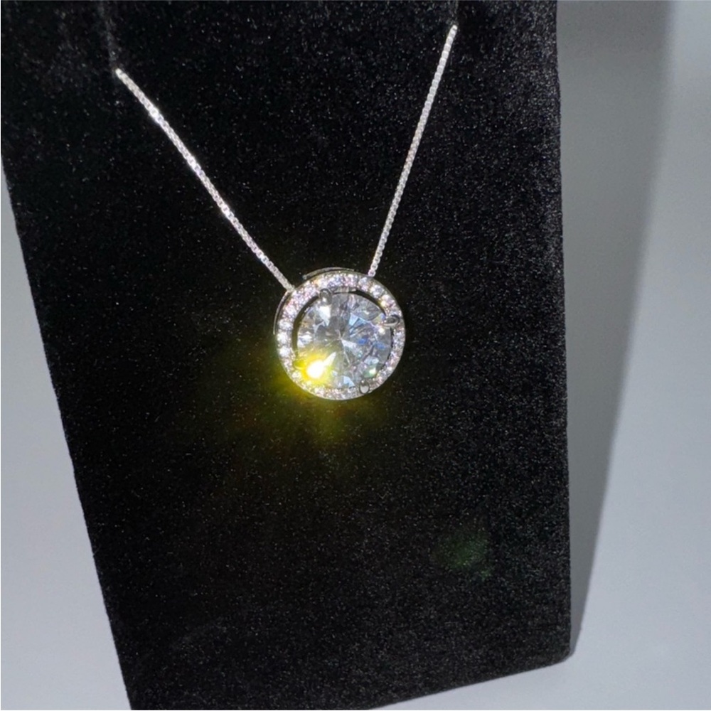 14k 3ct Solitaire Pendant - Picture 9 of 15